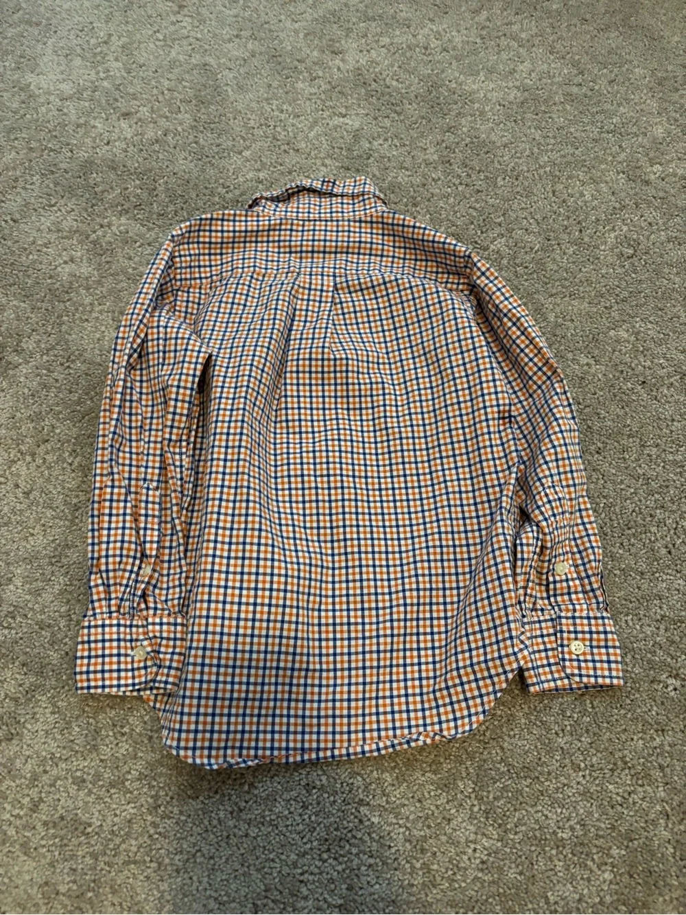 Ralph Lauren Orange & Blue Check Button-Down Shirt - kids 4T
